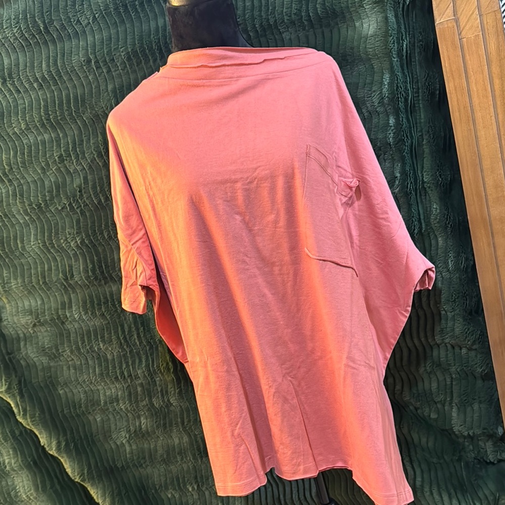 Zenana Outfitters Coral Pink Oversized Polo Tee